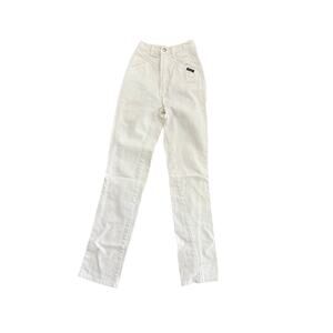 Vintage RARE Rockies Women's White 100% Cotton Denim Western Jeans Size 00